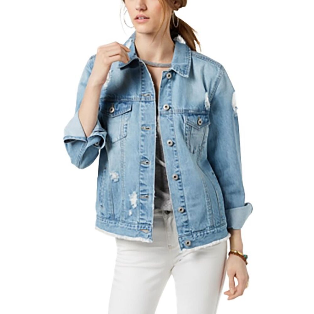 American Rag Juniors' Cotton Ripped Denim Jacket